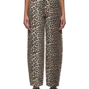 Ganni Stary Leopard Barrel Jeans
